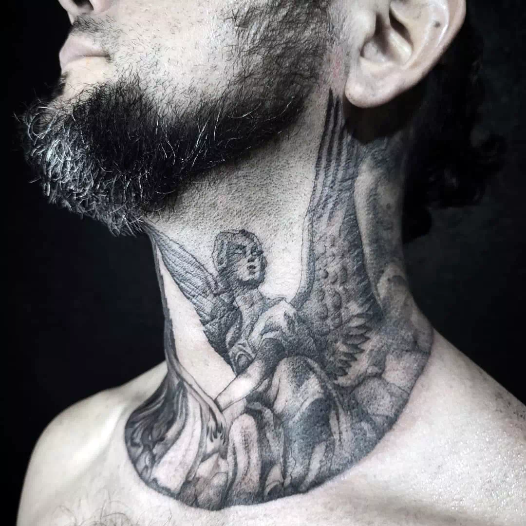 Religious neck tattoo 5