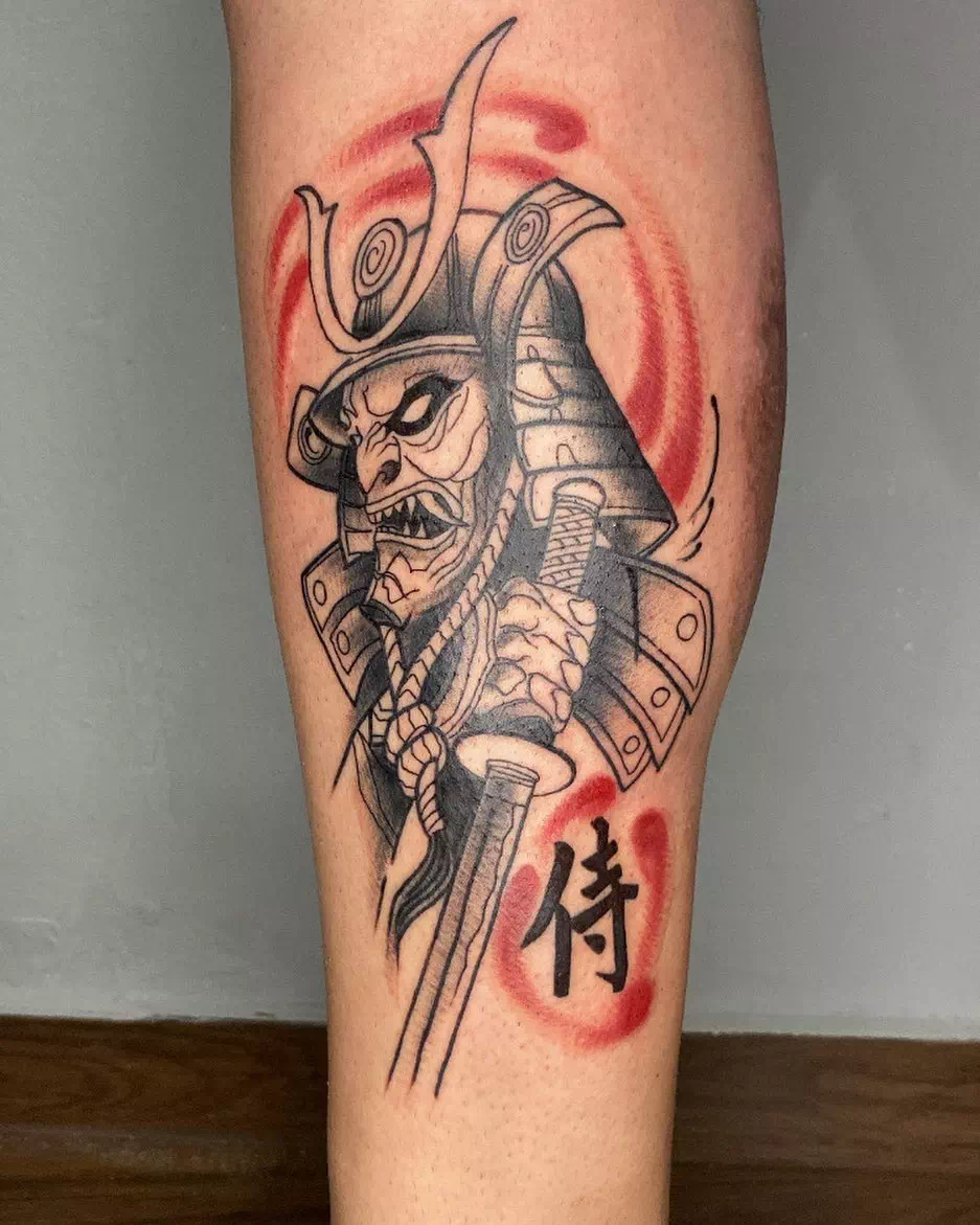 Samurai Trash Polka Tattoo Style