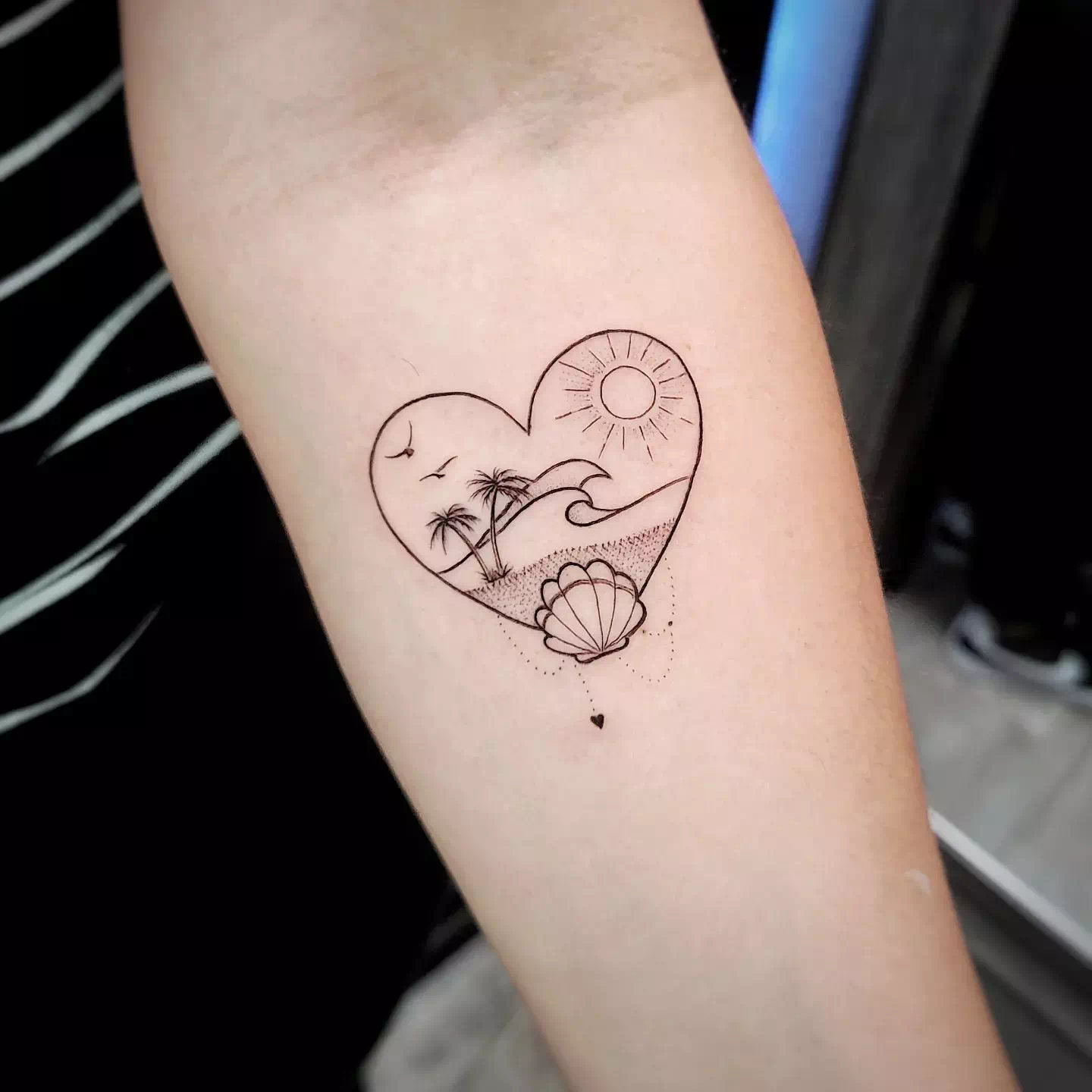 Tatuajes de palmeras en forma de corazón 2