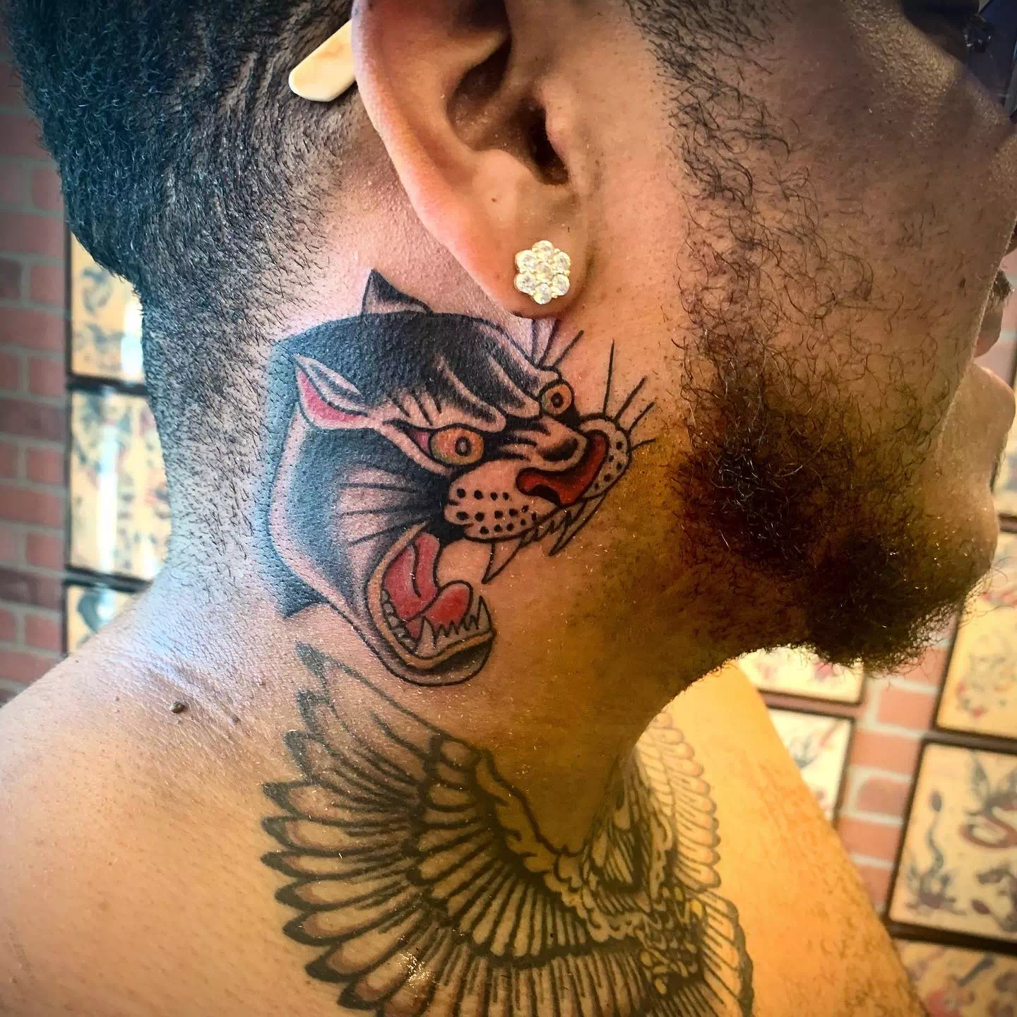 Traditional neck tattoo 3