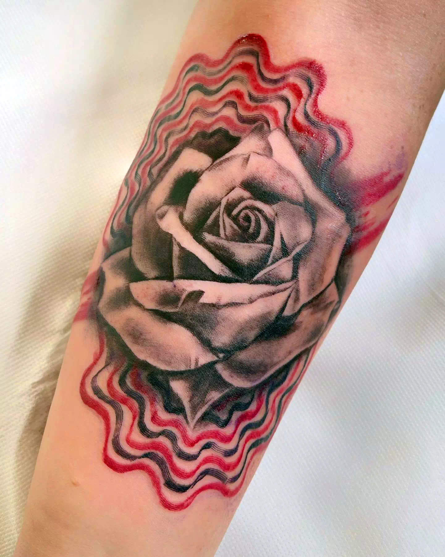 Trash Polka Tattoo Sleeve Rose Ink