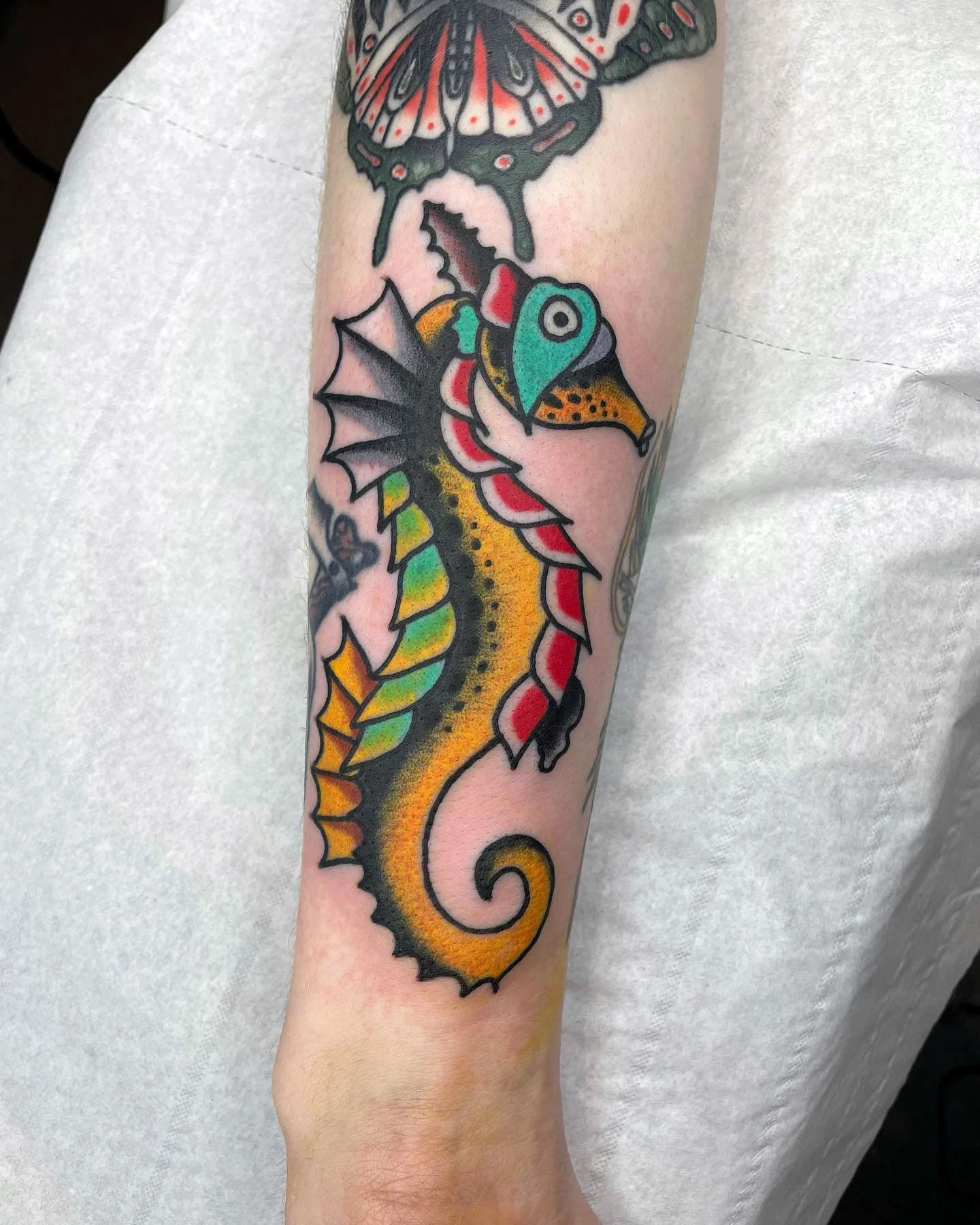 Watercolor Seahorse Tattoo 1