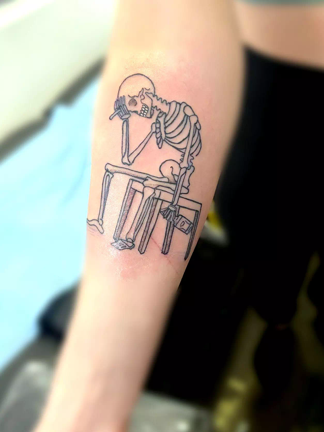 Black Skull Inspired Depression Tattoo