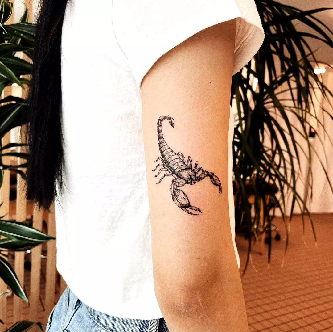 Black Small Scorpion Tattoo 1