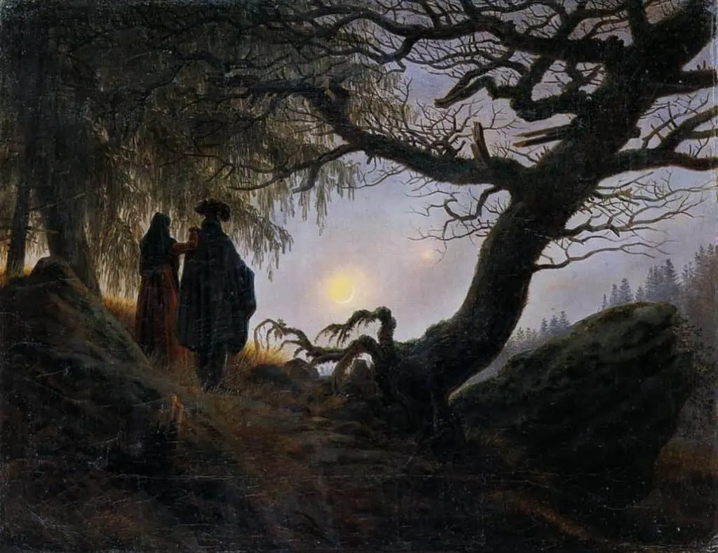 Caspar David Friedrich Hombre y mujer contemplando la luna