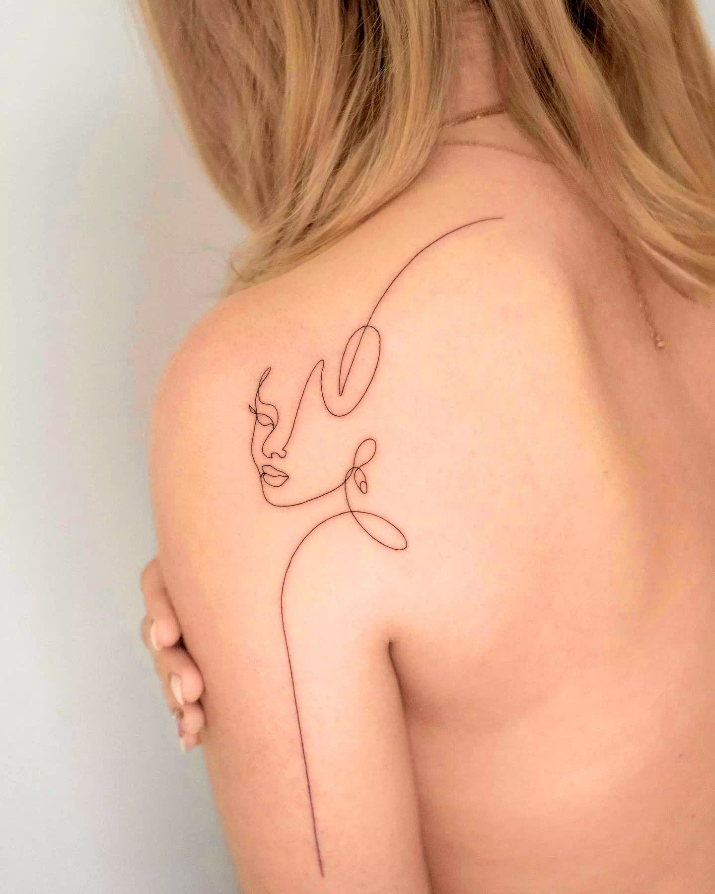 Continuous Line Contour Tattoos 3