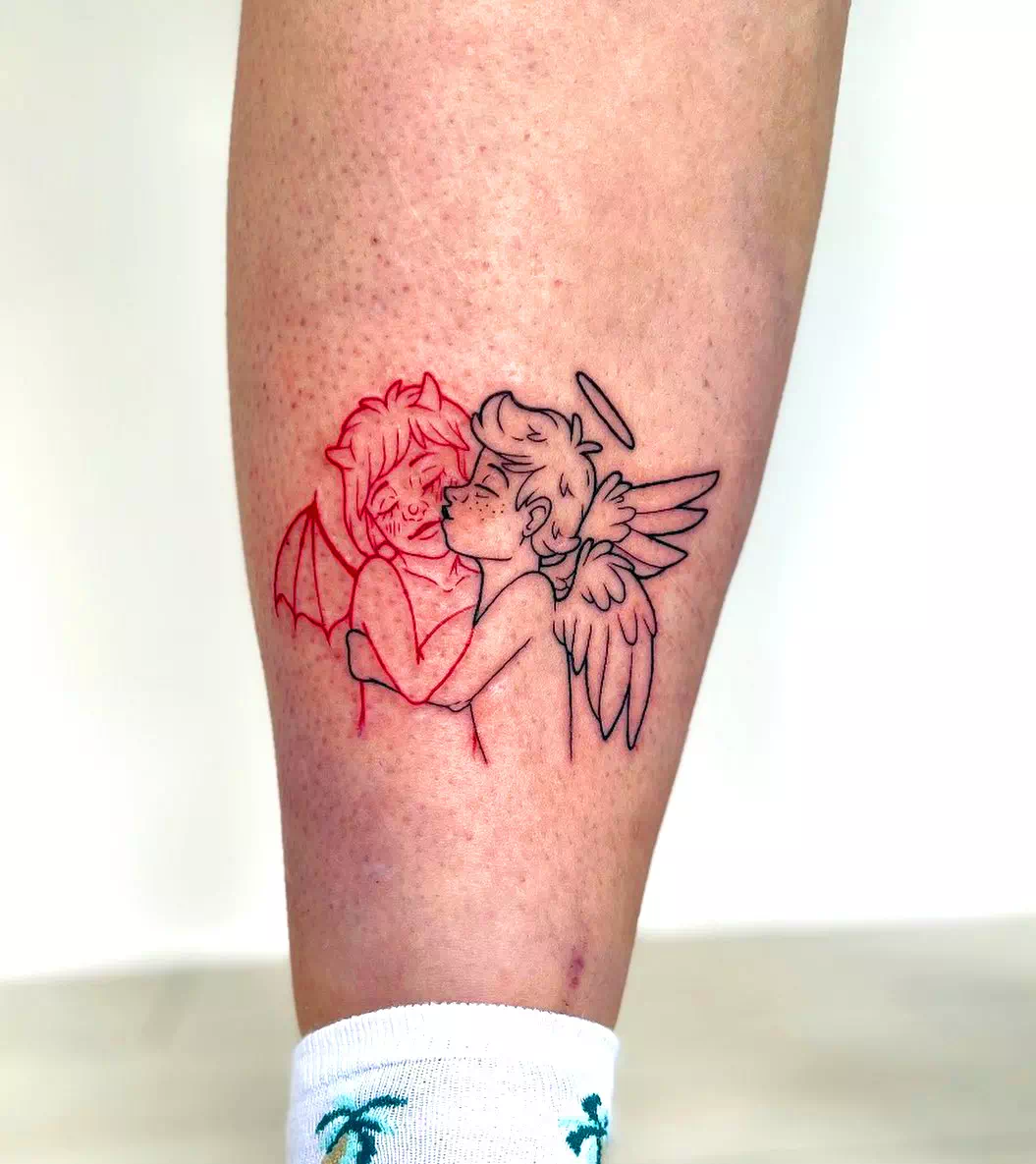 Demon Calf Tattoo Idea 1