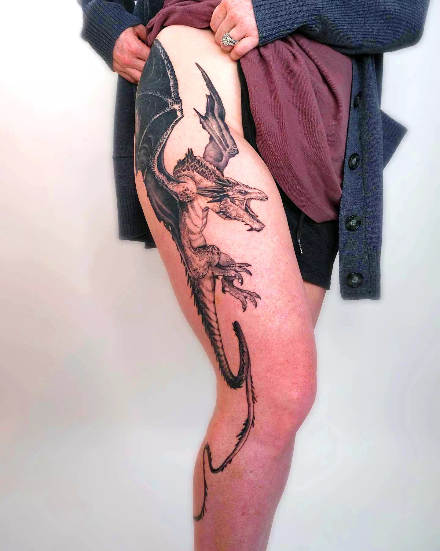 Dragon Calf Tattoo Designs 3