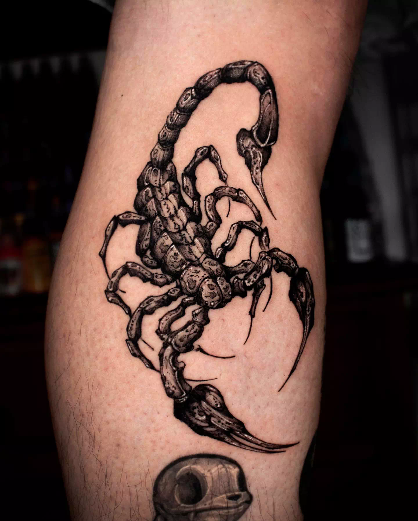 Dramático y detallado tatuaje de Escorpio
