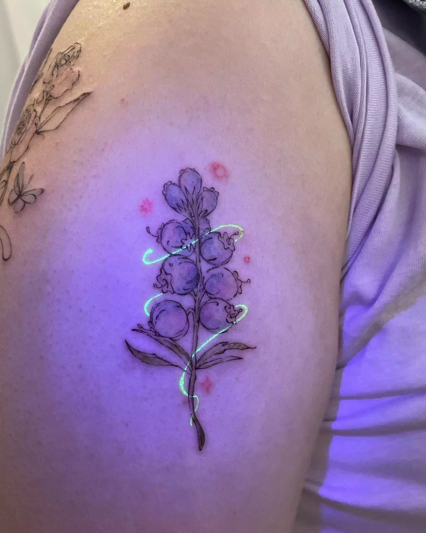 Flowers Glow In The Dark Tattoo 2