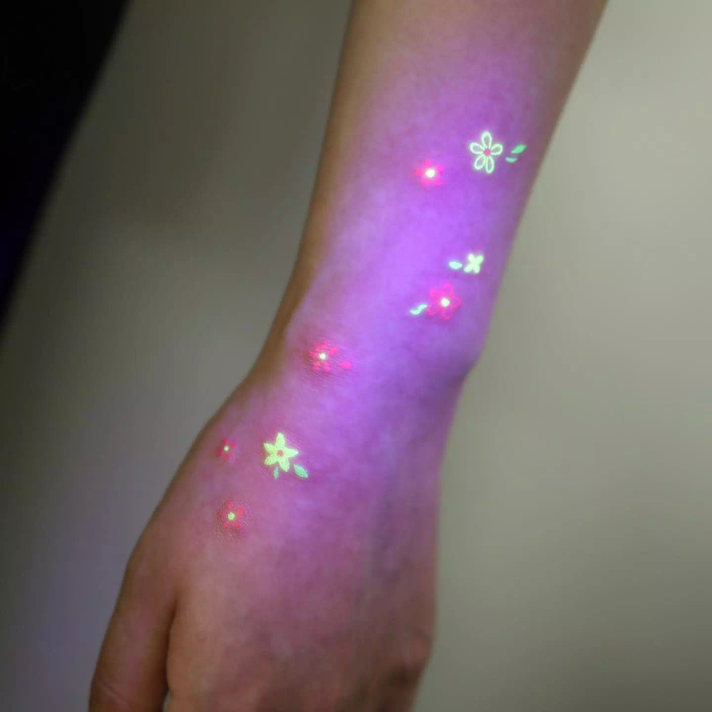 Flowers Glow In The Dark Tattoo 3