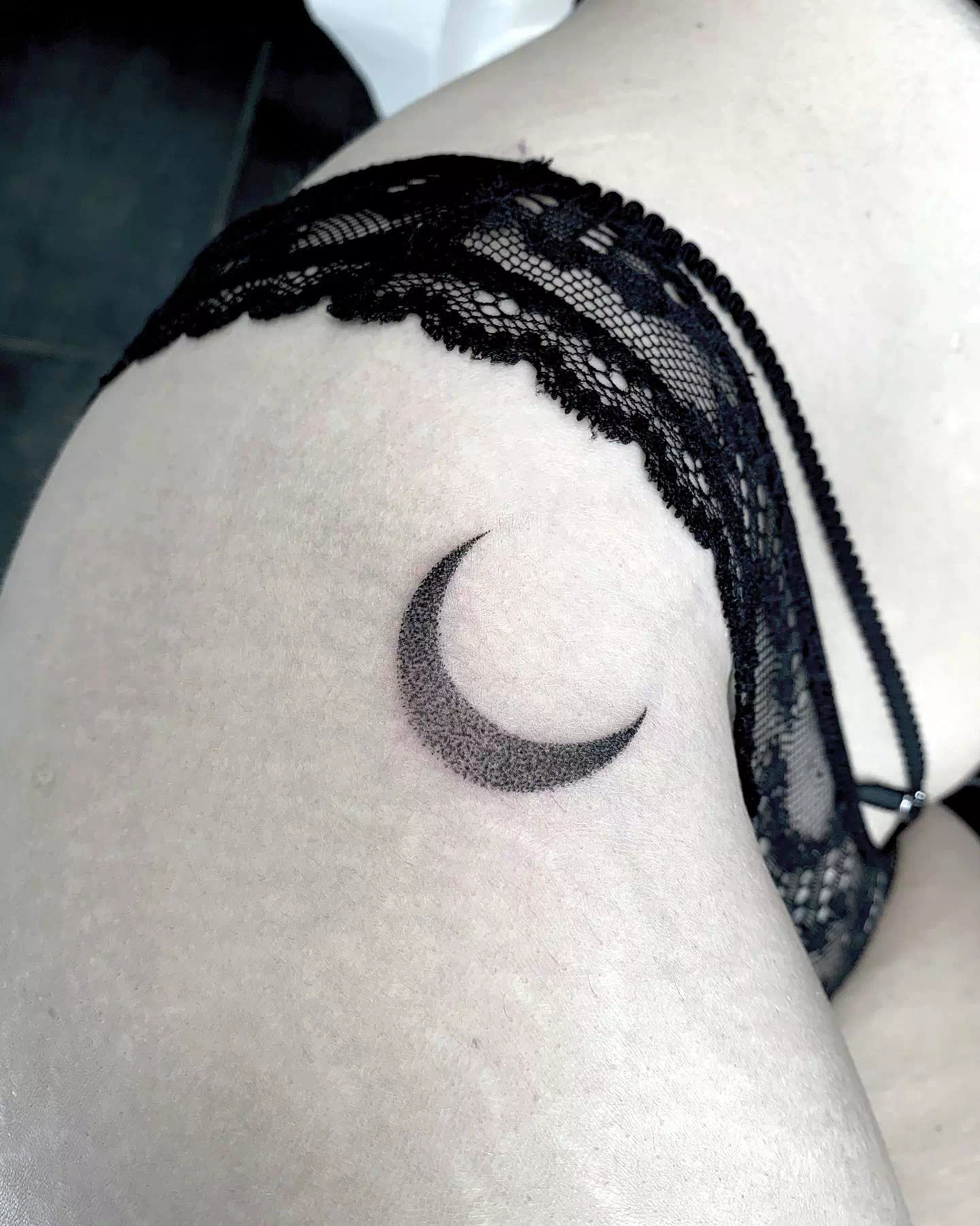 Half Moon Crescent Moon Tattoo 1