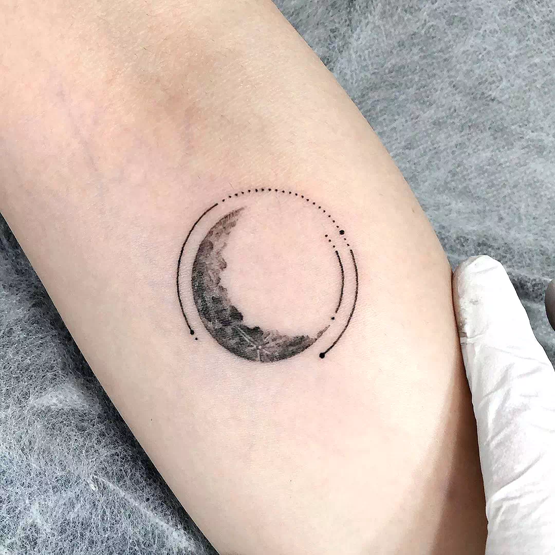 Half Moon Crescent Moon Tattoo 4