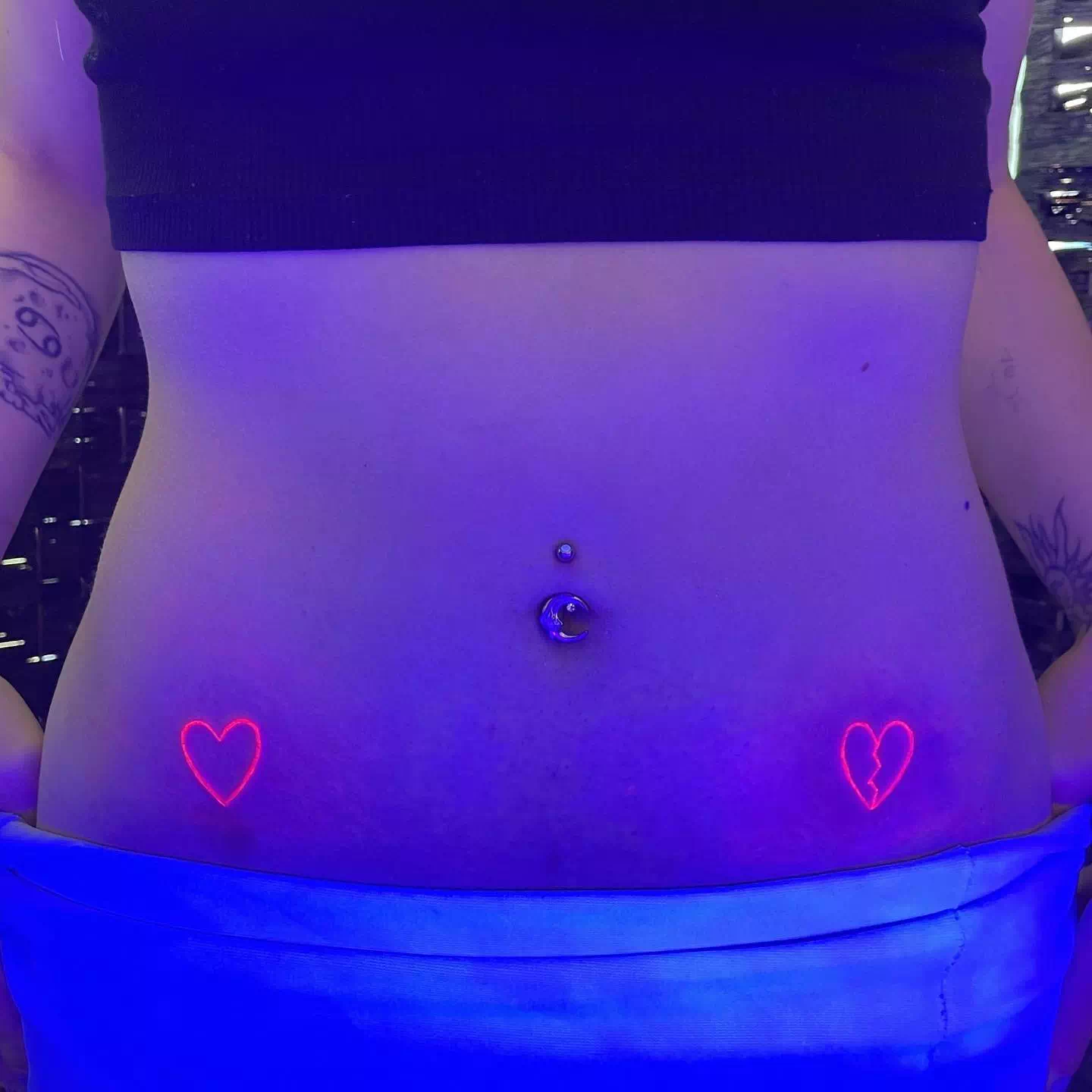 Heart Glow In The Dark Tattoo 2