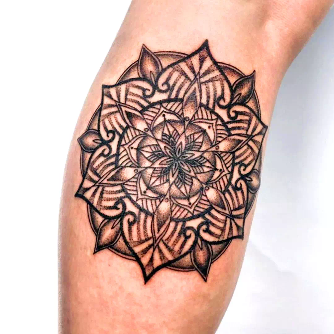 Mandala Calf Tattoos