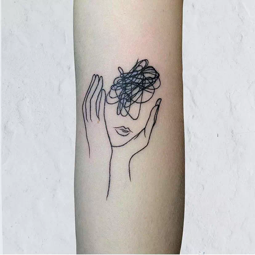 Diseño de tatuaje minimalista contra la depresión