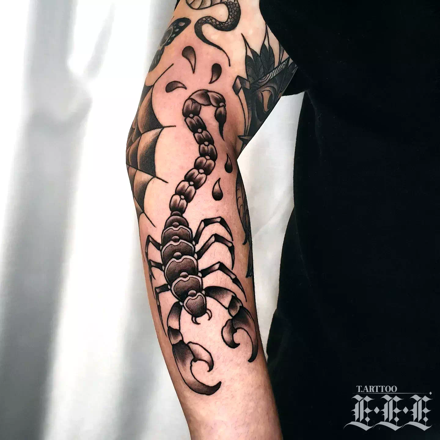 Imágenes de tatuajes de escorpiones sobre el brazo