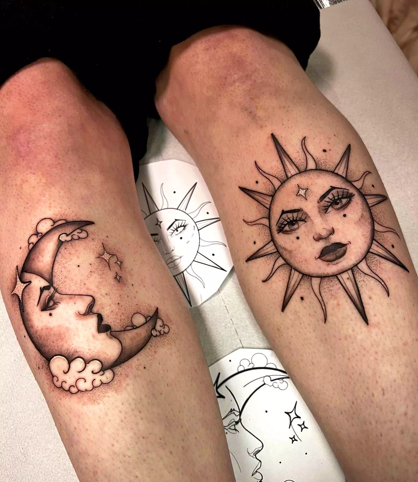 Tatuaje del sol y la luna 1