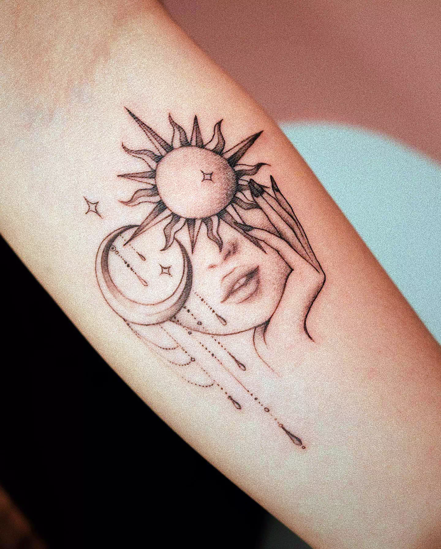 Tatuaje del sol y la luna 2
