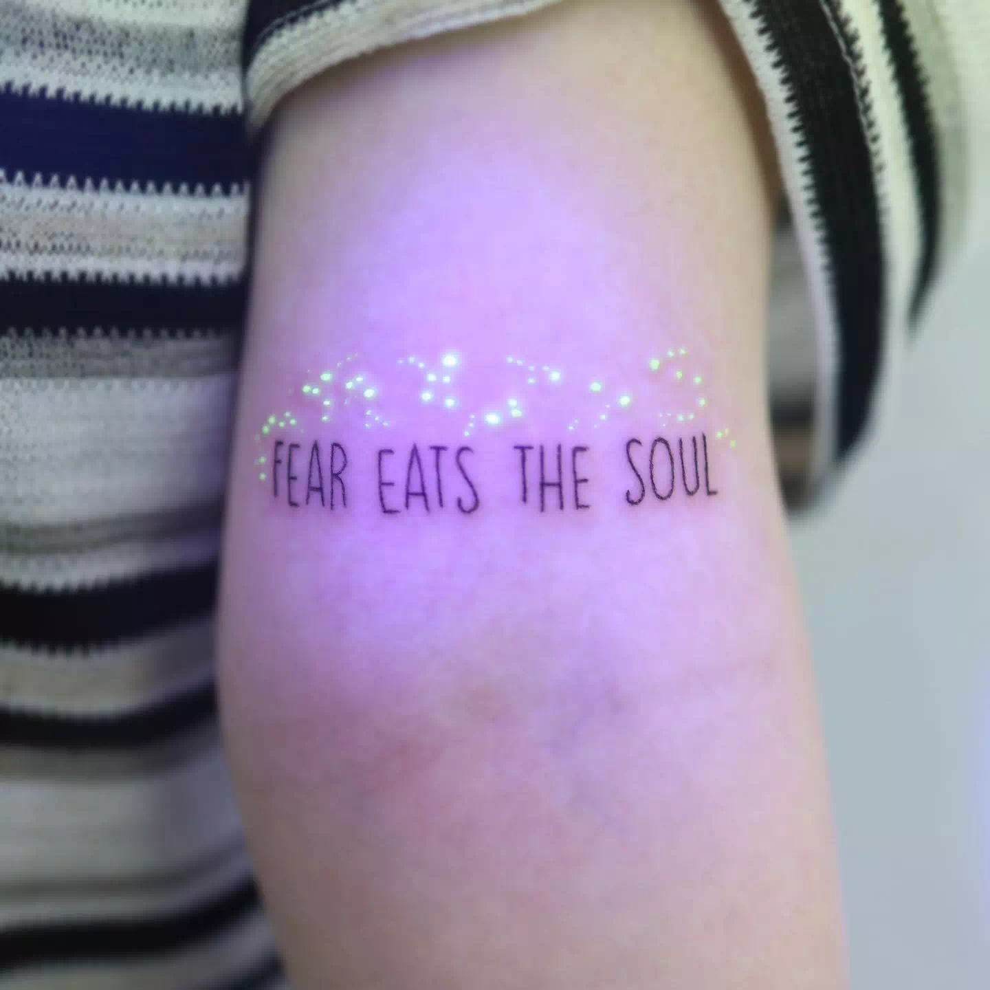 Text Glow In The Dark Tattoo 3