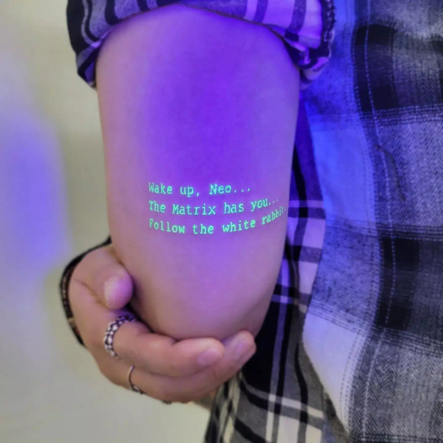 Text Glow In The Dark Tattoo 4