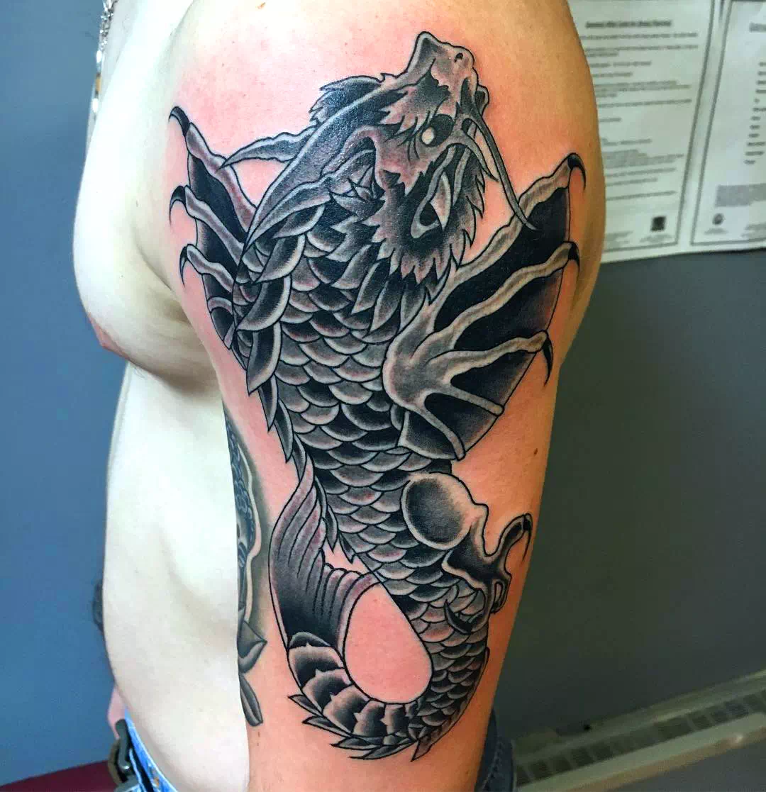 Las mejores ideas de tatuajes de peces koi dragón 5