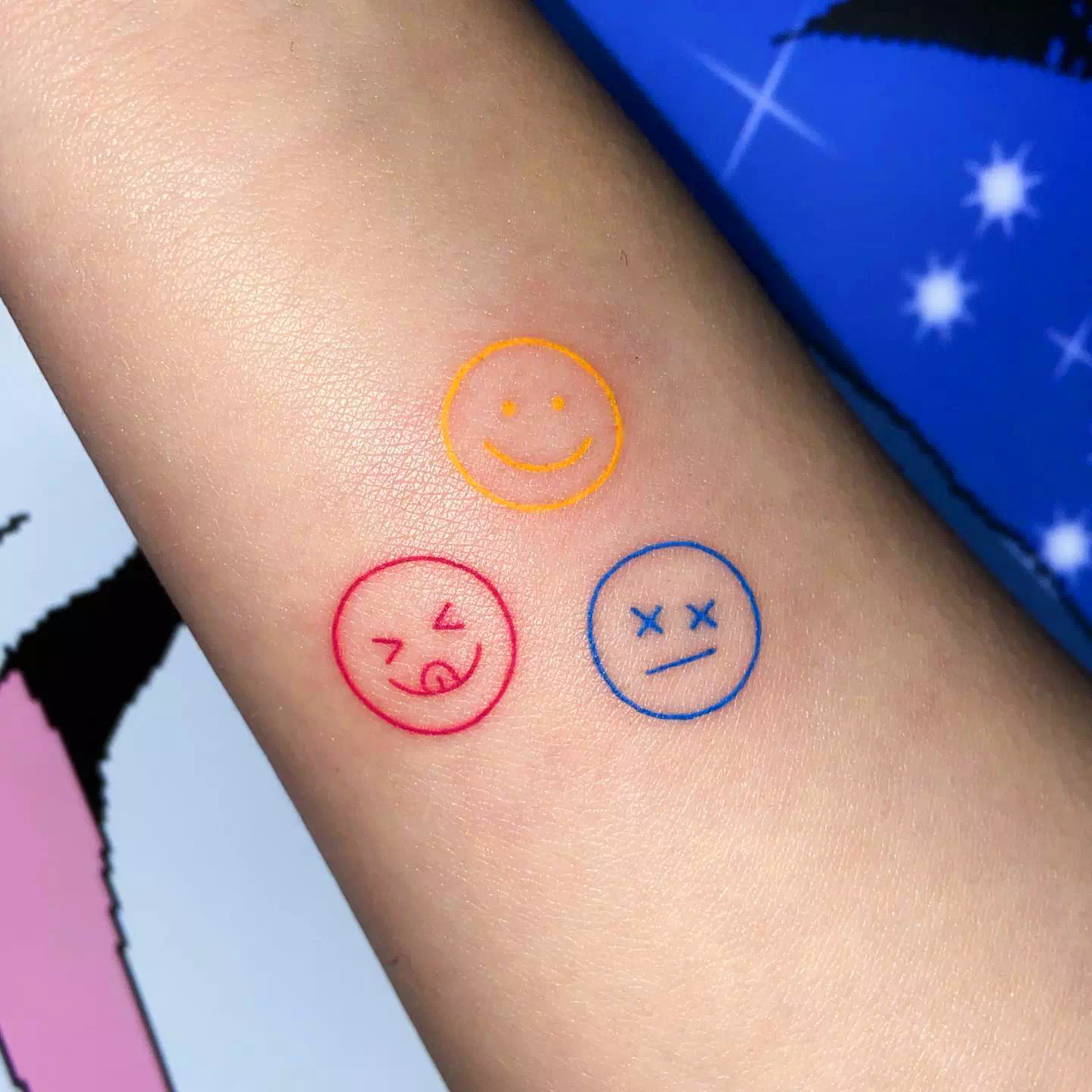 Colorful Ink Smile Tattoo Idea