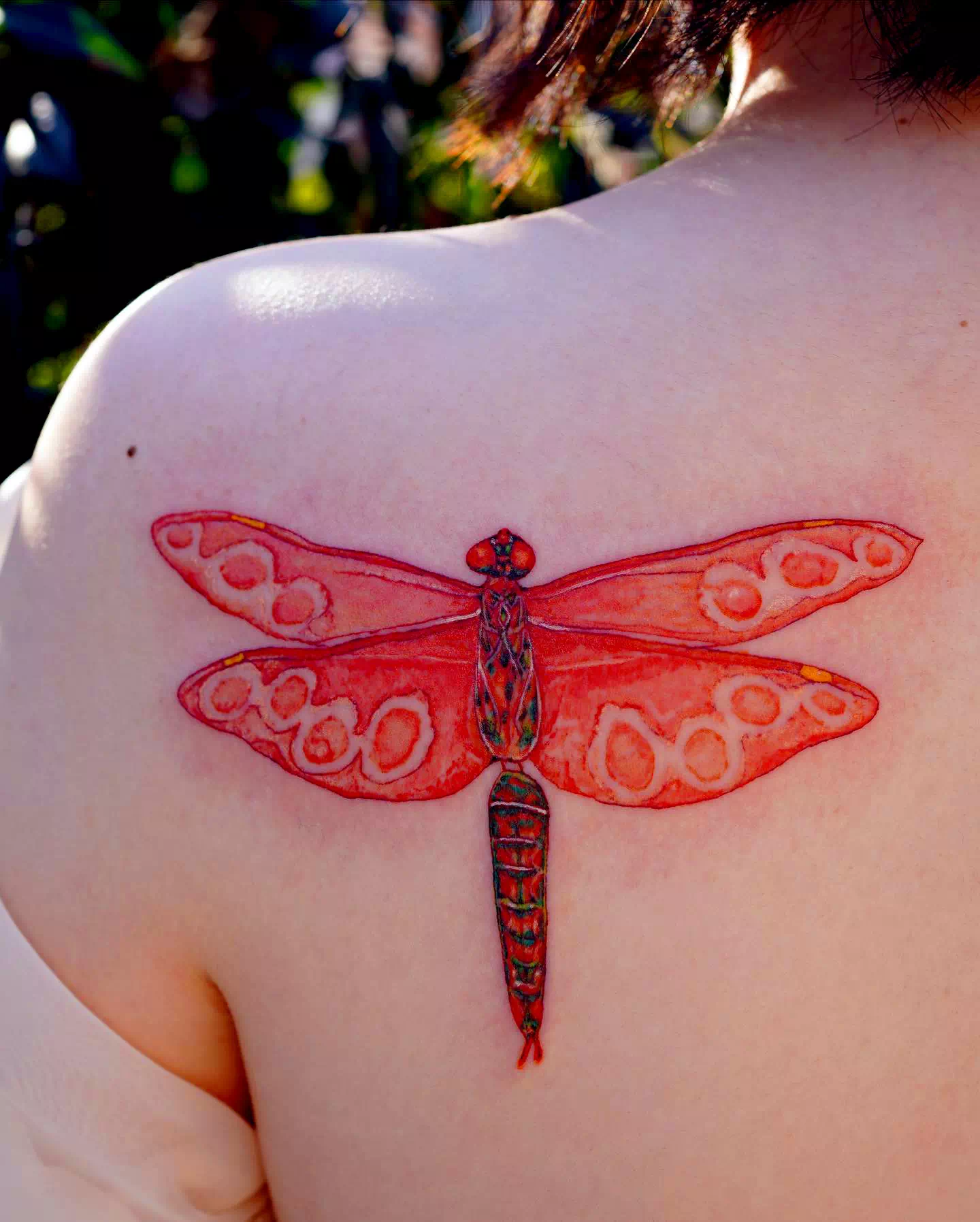 Giant Back Dragonfly 3D Tattoo