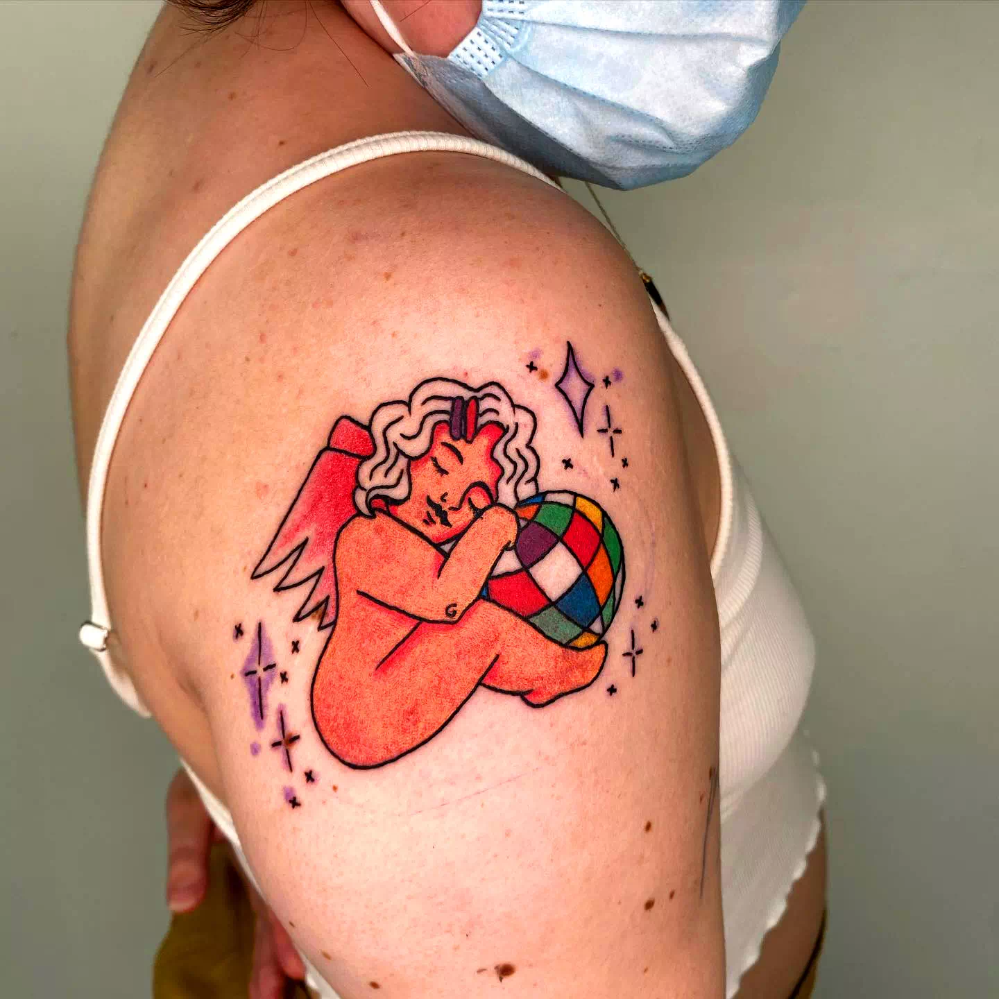 Colorful Baby Cherubs Tattoo 2