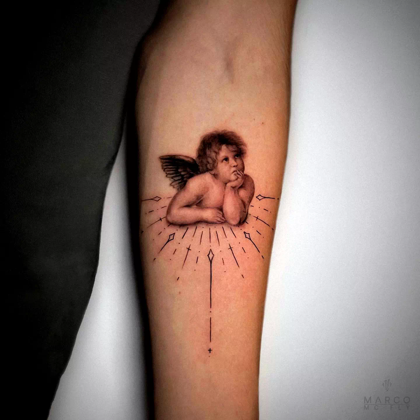 Divine Golden Cherub Tattoo 2