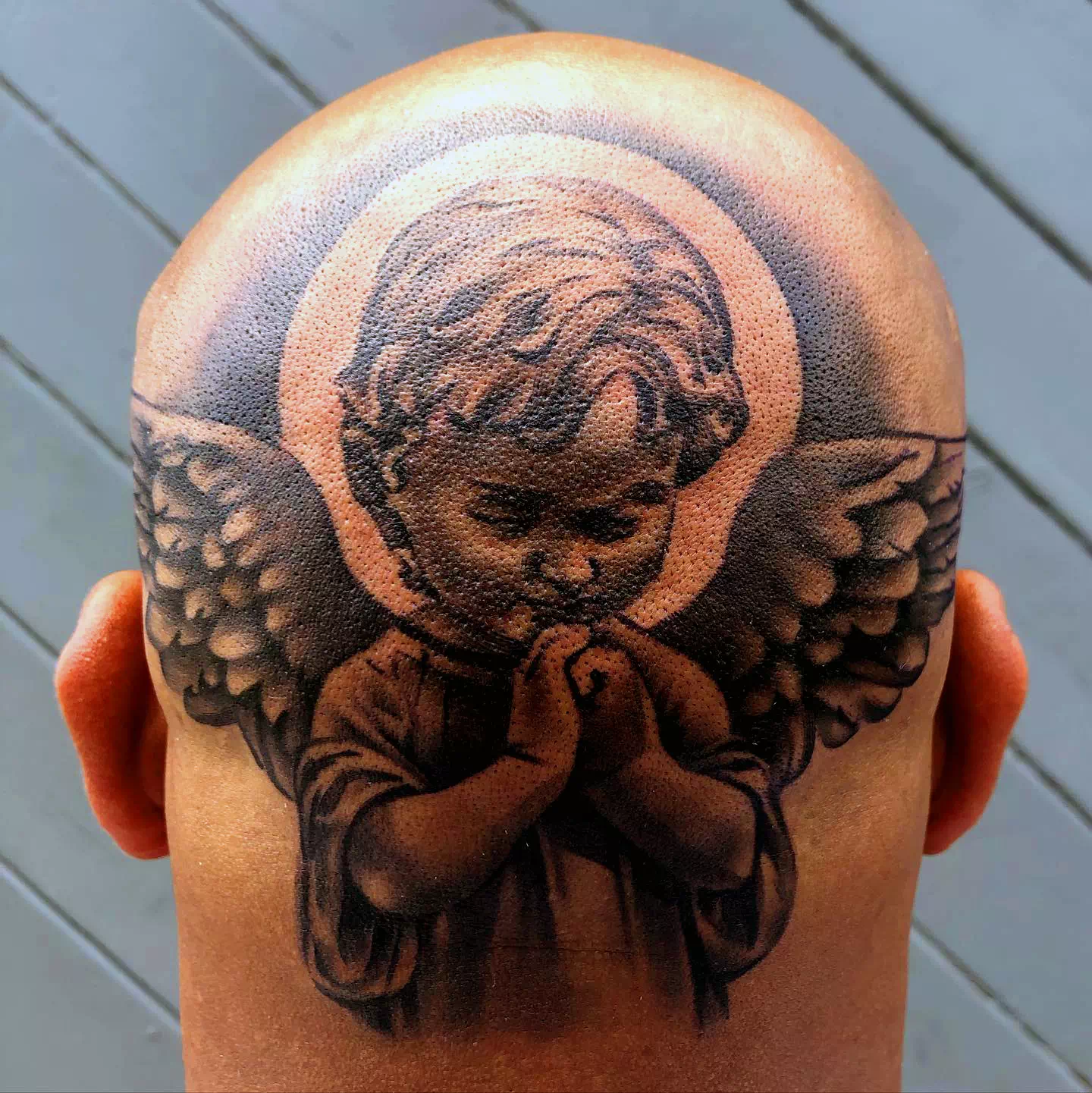 Divine Golden Cherub Tattoo 3