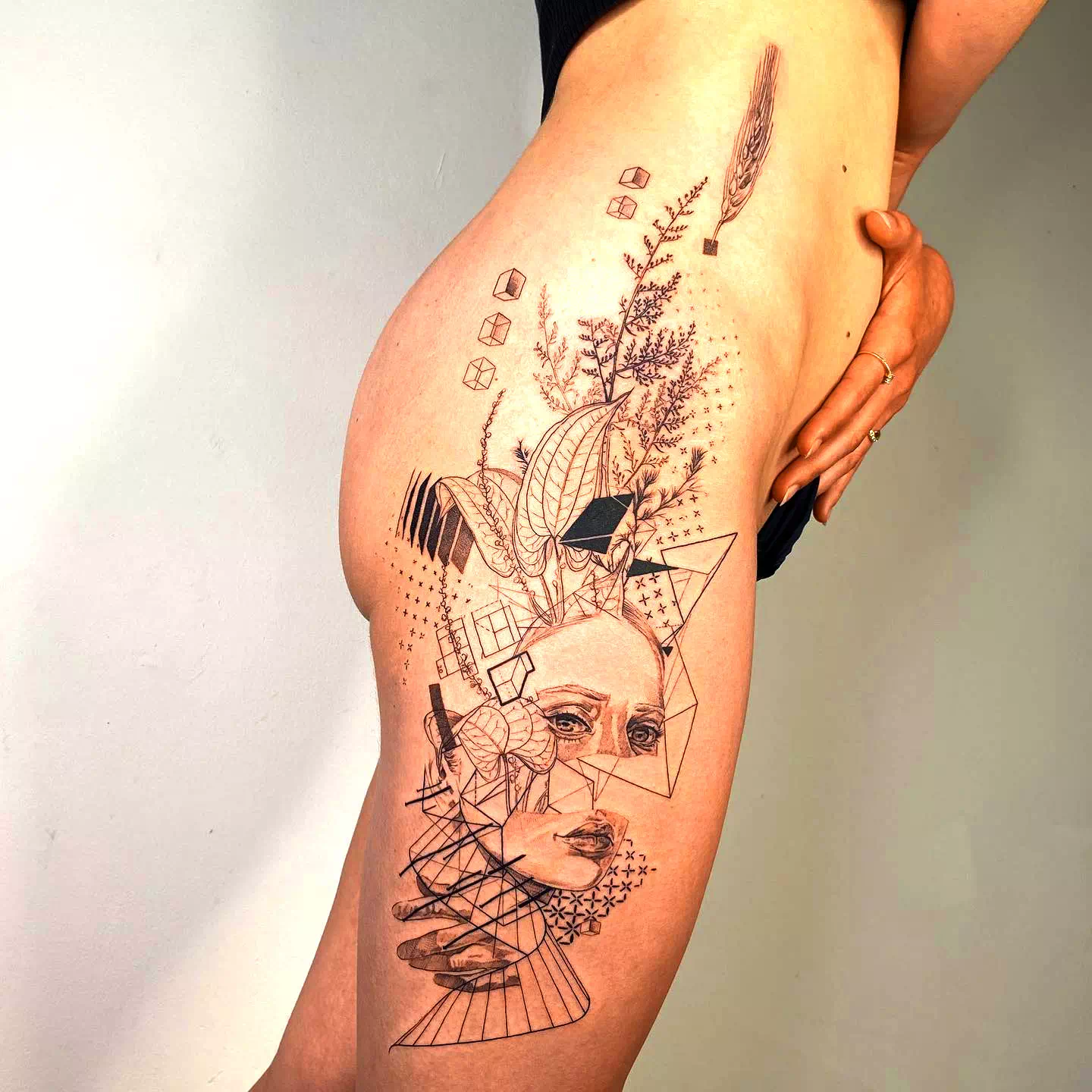 Forest Flowers on Thigh 2