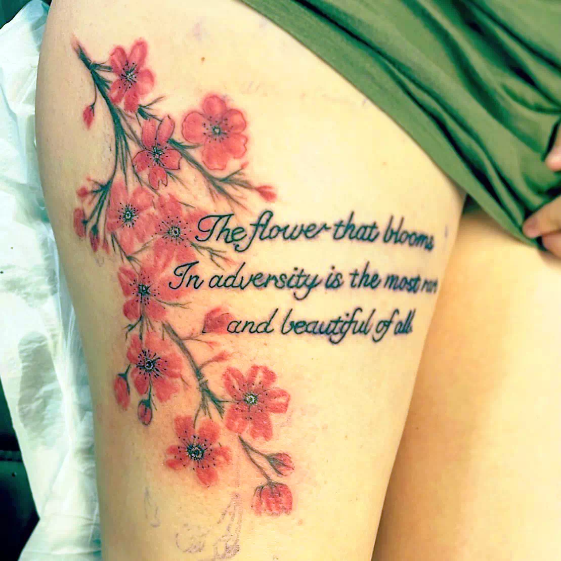 Forest Flowers on Thigh 3