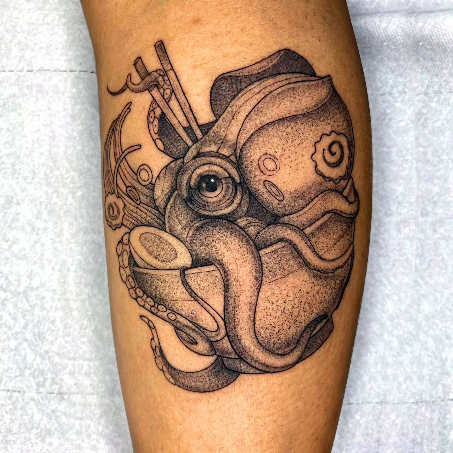 Geometrischer Oktopus Tattoo 2