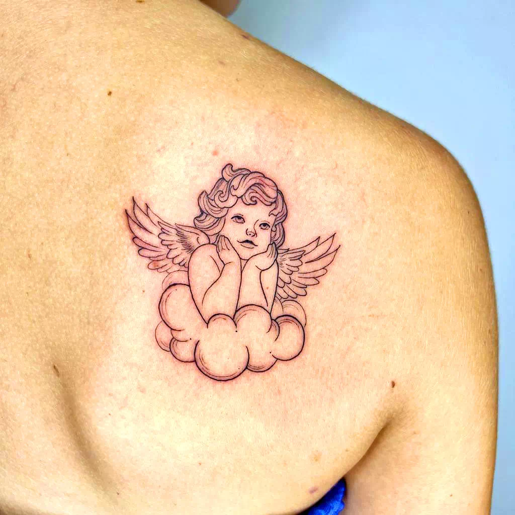 Peaceful Cherub Tattoo 2