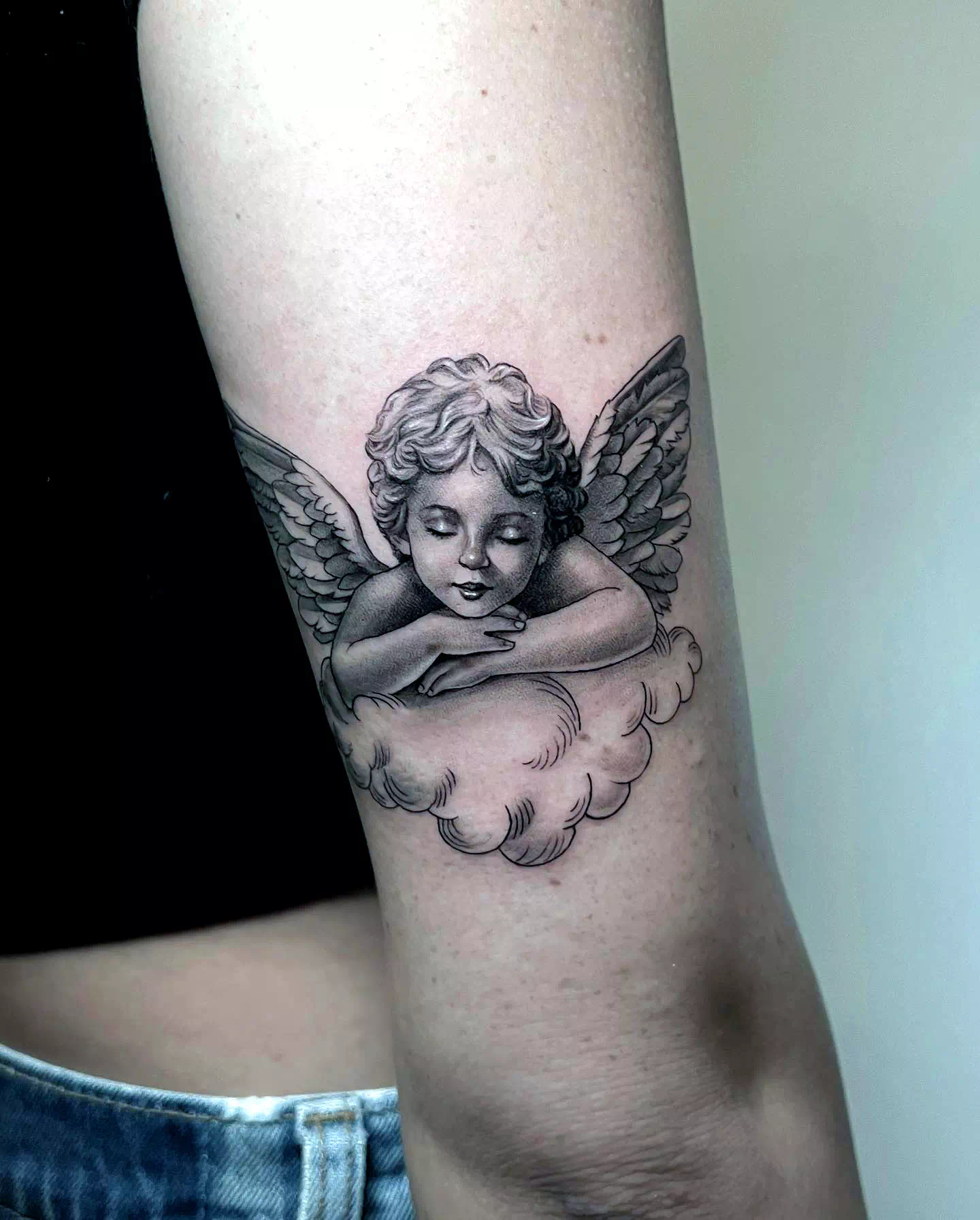 Peaceful Cherub Tattoo 3