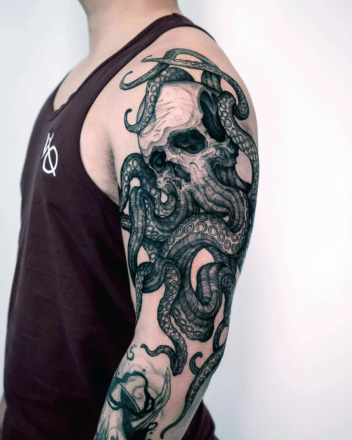 Totenkopf Oktopus Tattoo 3