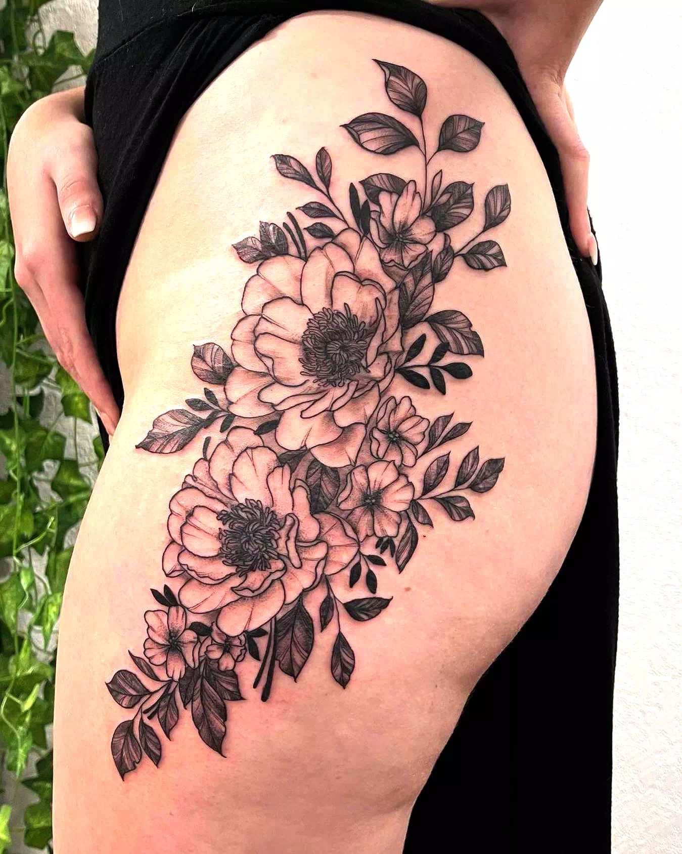 Spring Flowers on Thigh 1