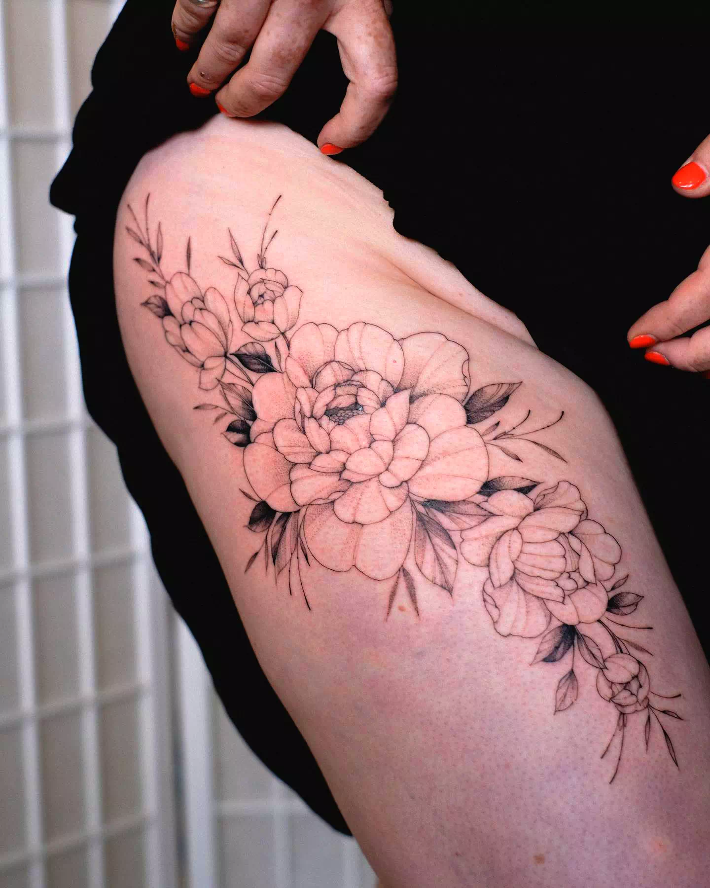 Spring Flowers on Thigh 2