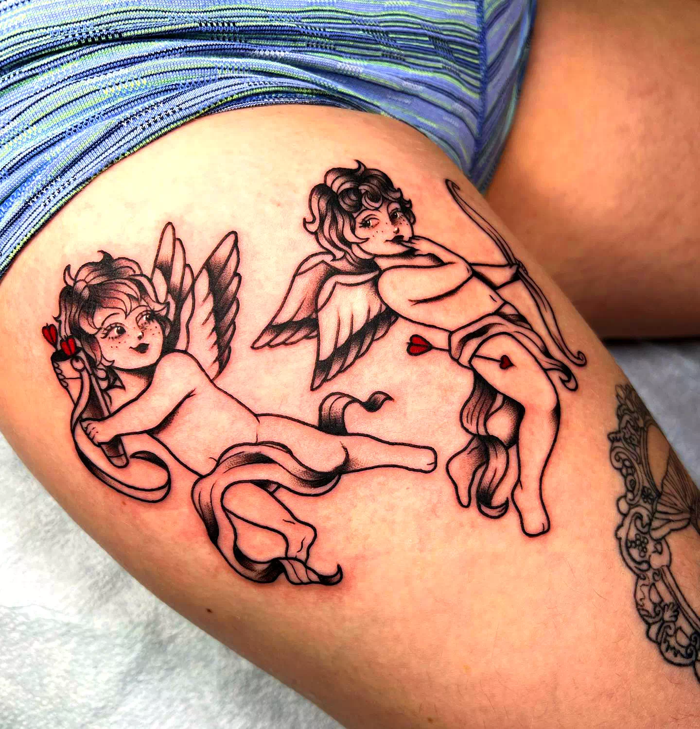 Triple Cherubs Tattoo 2