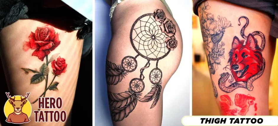 ideas de diseño de tatuajes en el muslo