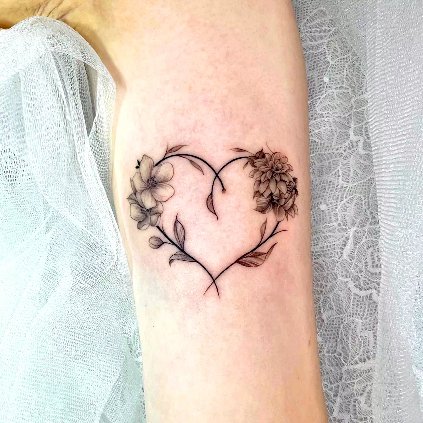 Arm Simple Ink Jasmine Flower Tattoo