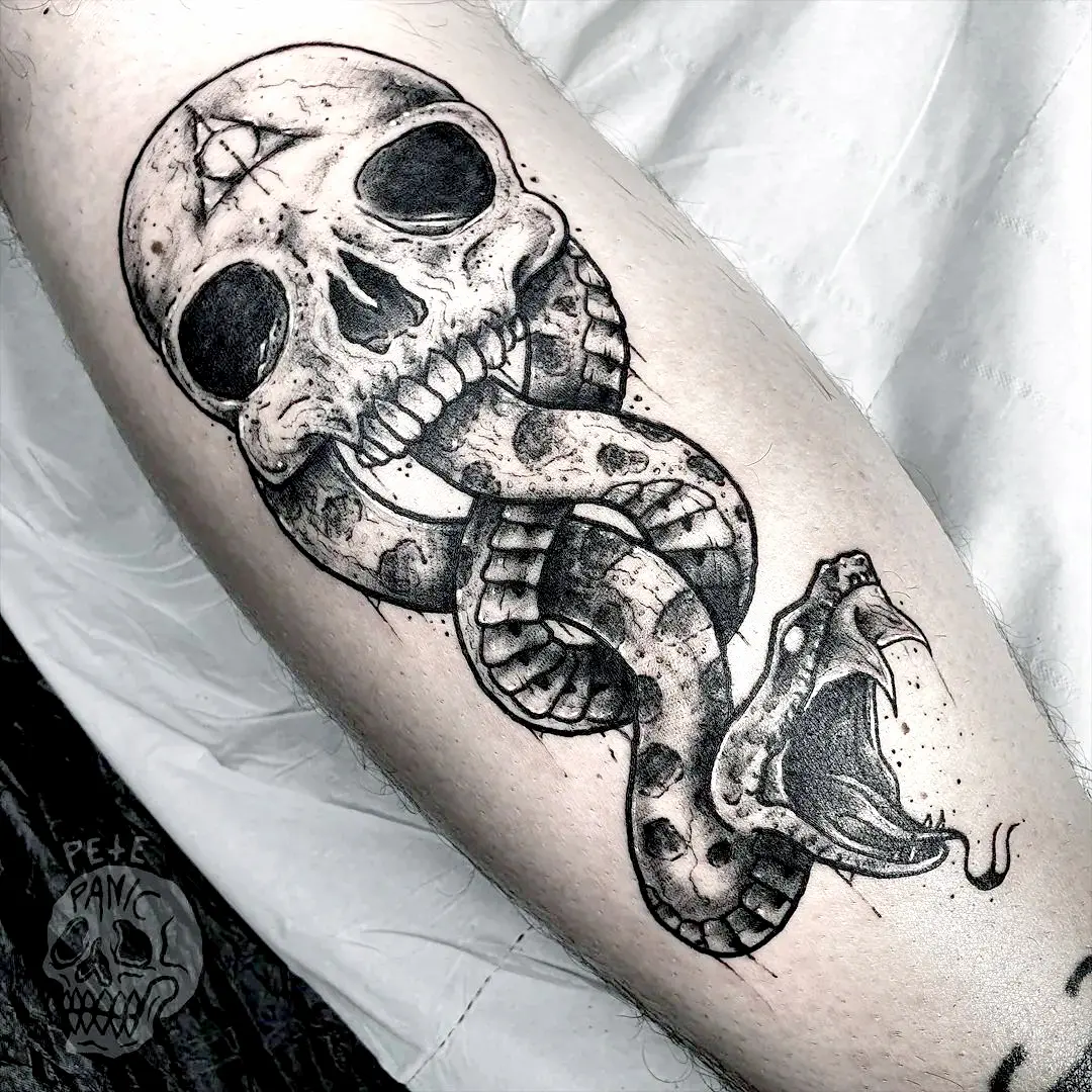 Black Arm Detailed Death Eater Tattoo