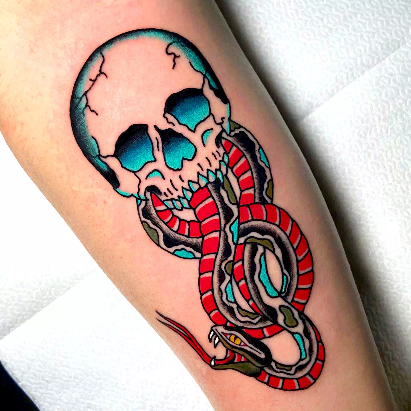 Bright Cartoon Inspired Death Eater Tattoo