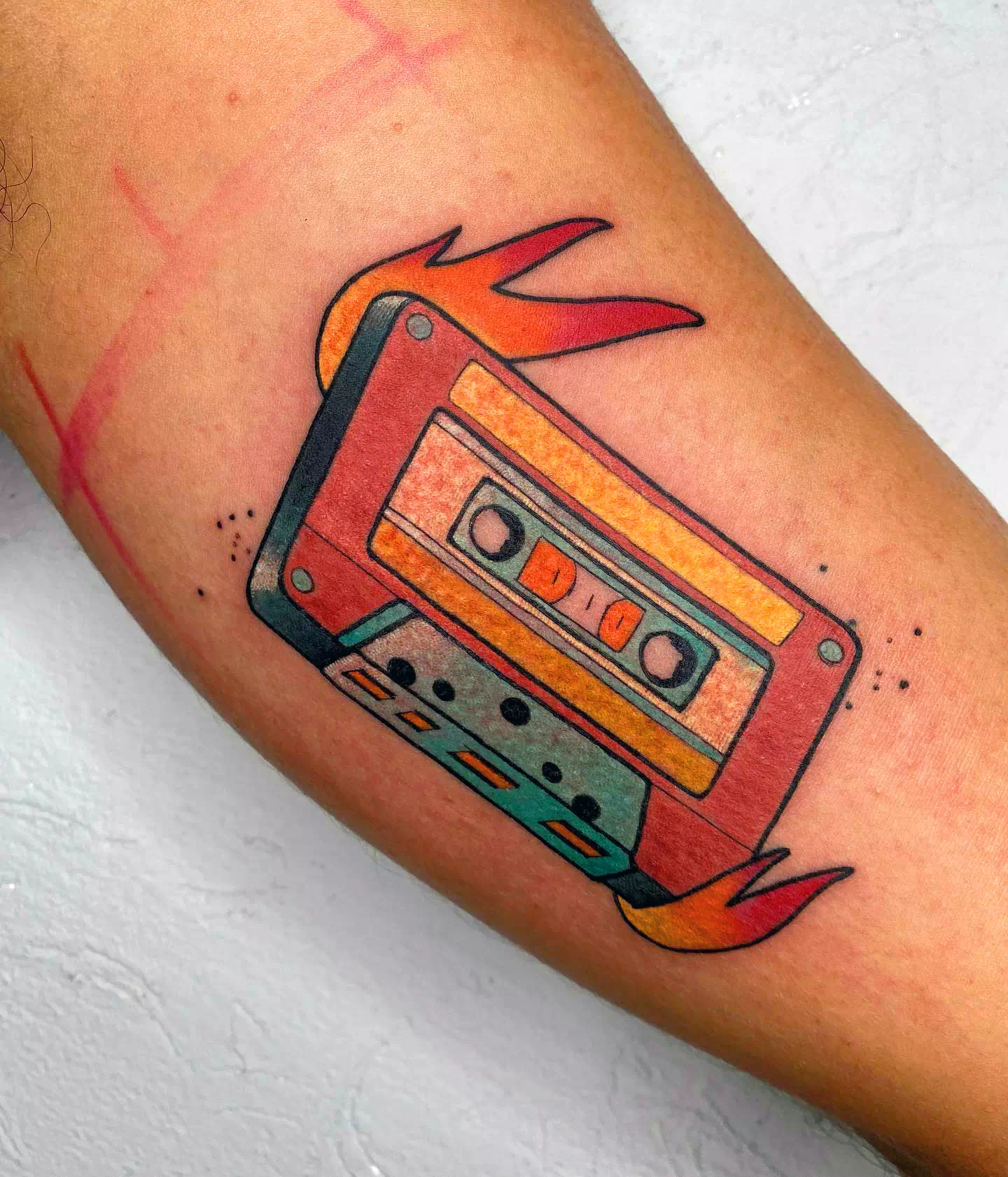 Diseño de tatuaje en cinta de casete 6