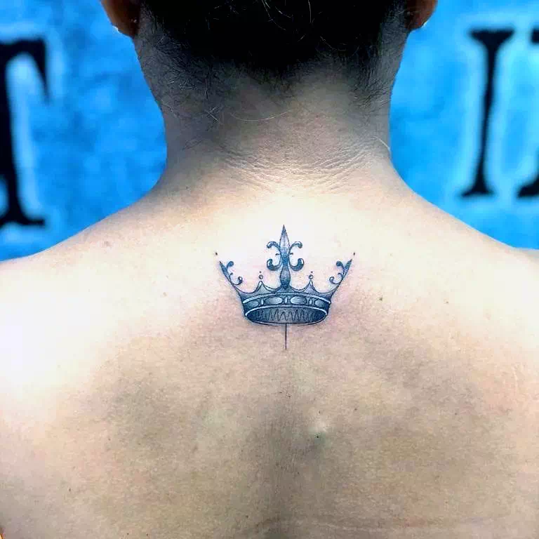 Crown neck tattoo 4