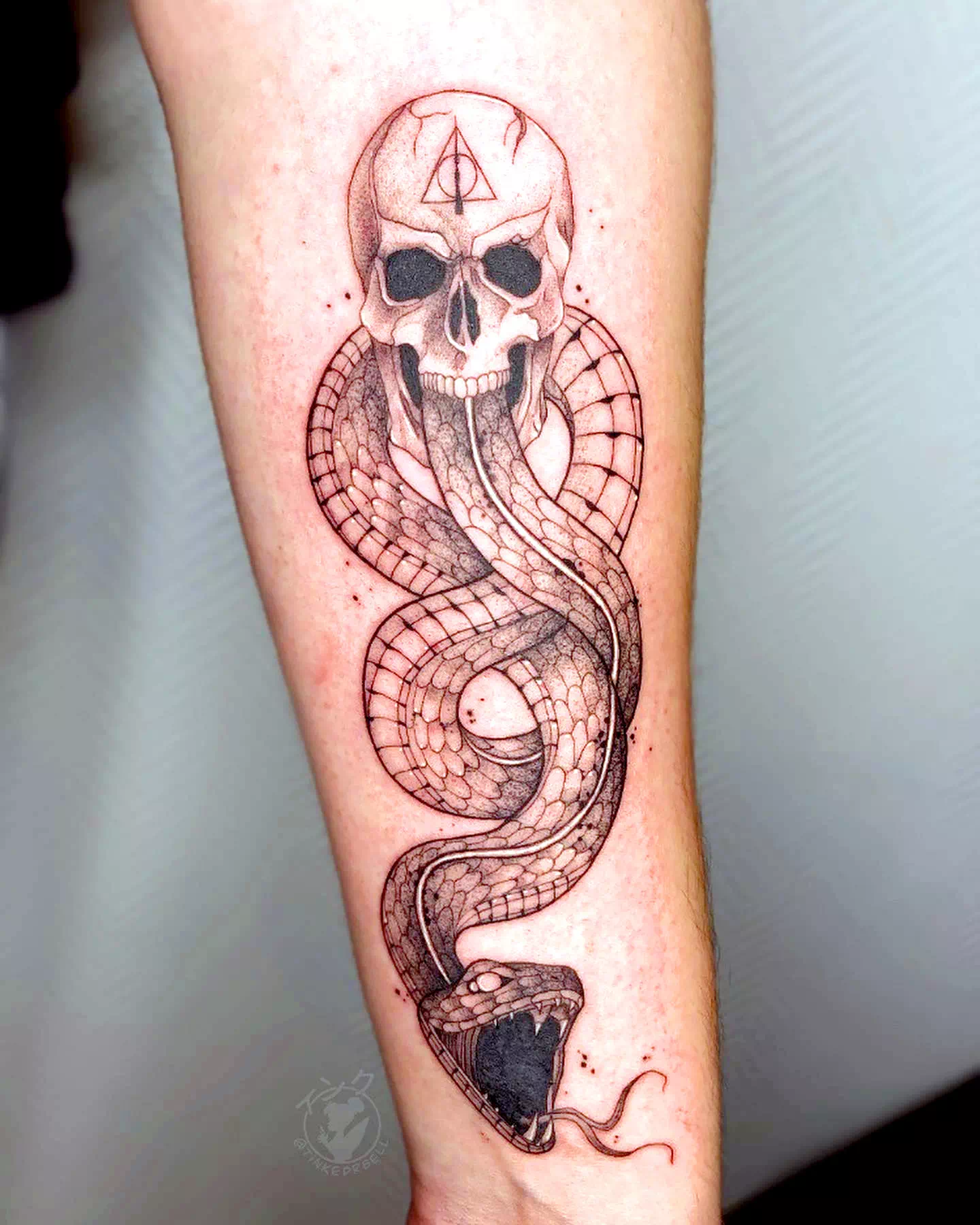 Death Eater Tattoo Black Thigh Tattoo