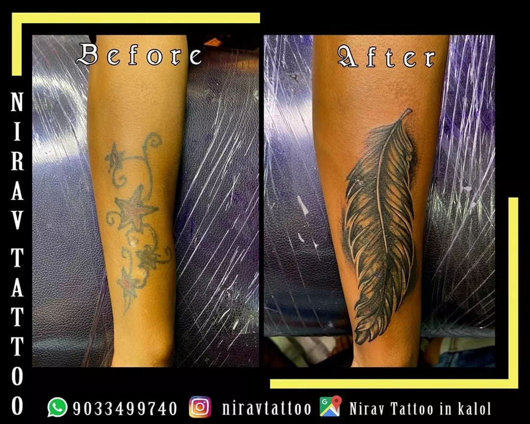 Feather Cover Up Tattoos 1