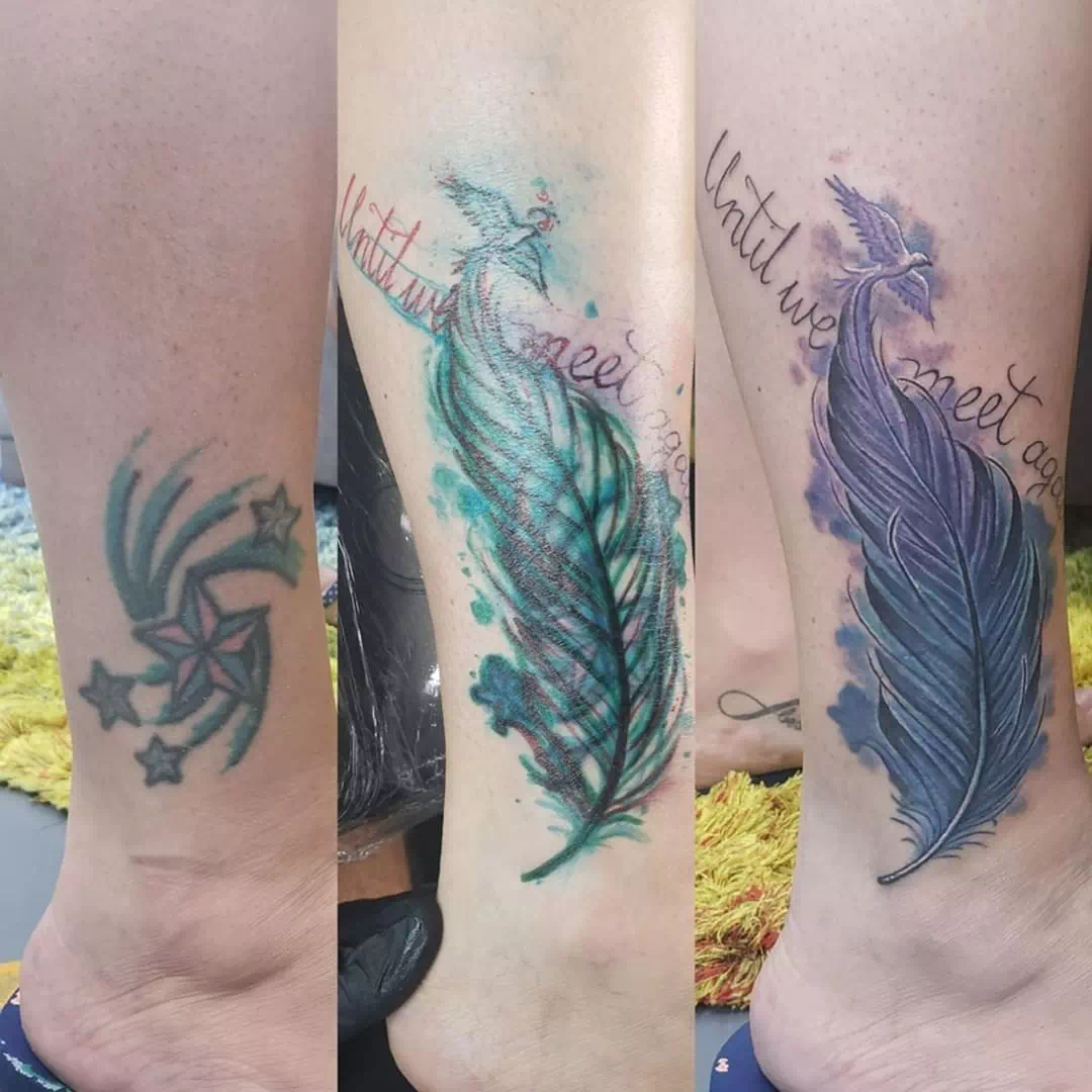 Feather Cover Up Tattoos 2