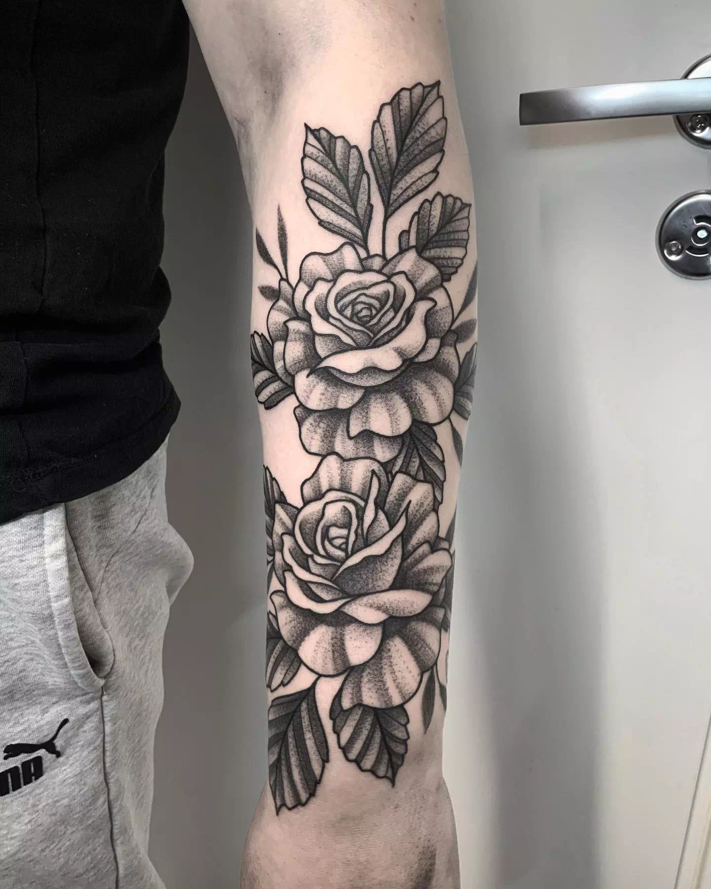 Floral Black And White Tattoos 2